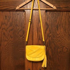 Yellow Carlos Santana Braided Detail Crossbody Bag